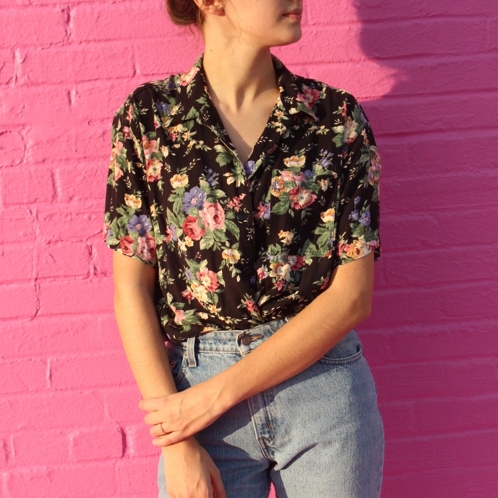 Hipster Floral Button Down